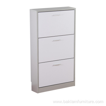 Silver Shoe Storage With Drawer